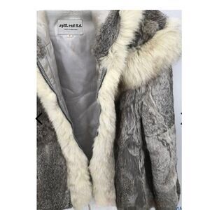 Vintage gray 100% rabbit fur jacket